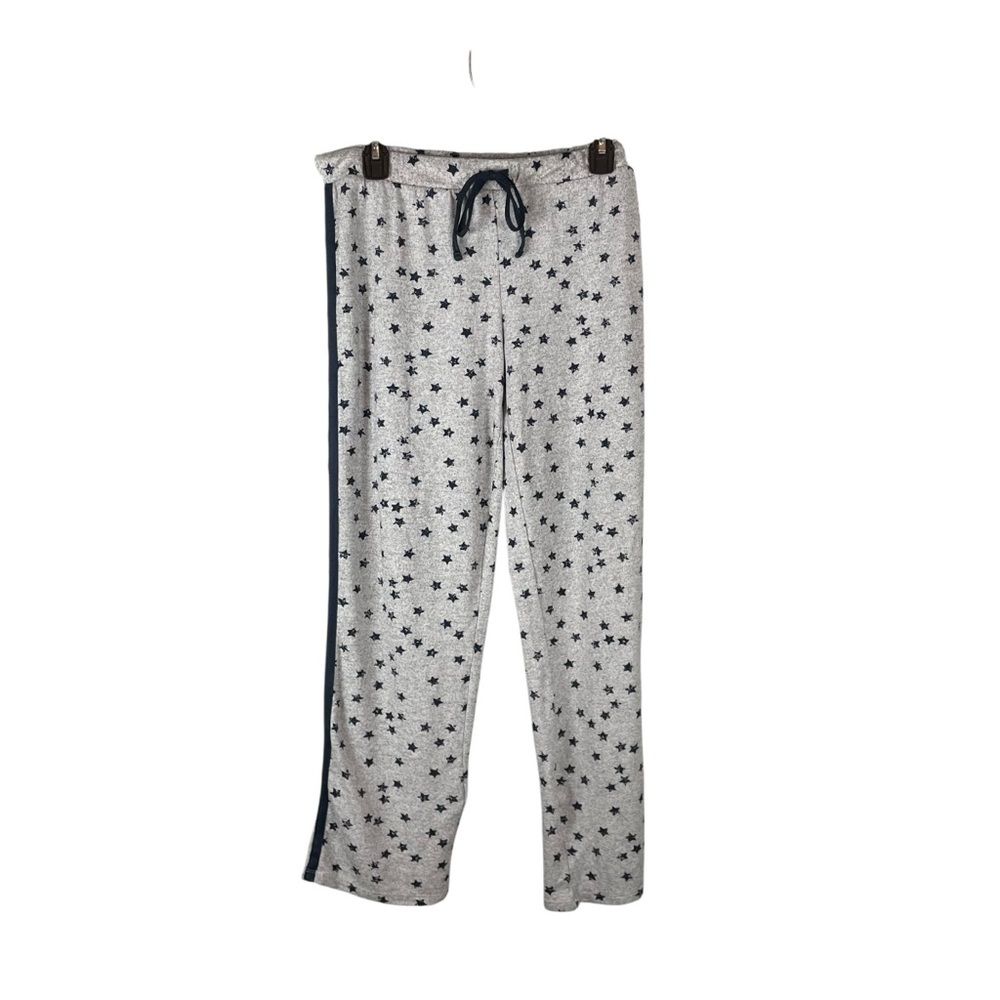 Lucky Brand Star Print Lounge Pants Gray with Navy Side Stripe | Size M